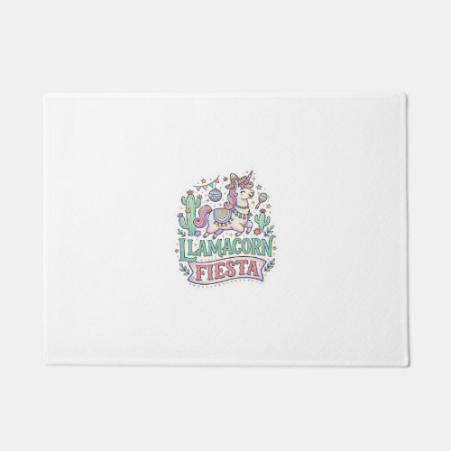 Unicorn Llamacorn Fiesta Premium Vector POD Artwor Doormat