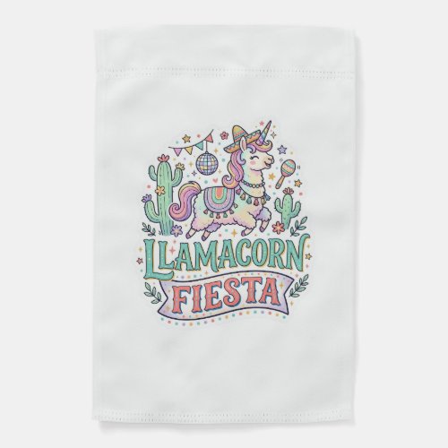 Unicorn Llamacorn Fiesta Premium Vector POD Artwor Garden Flag