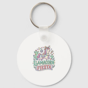 Unicorn Llamacorn Fiesta Premium Vector POD Artwor Keychain