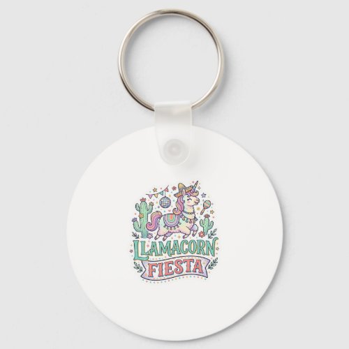Unicorn Llamacorn Fiesta Premium Vector POD Artwor Keychain