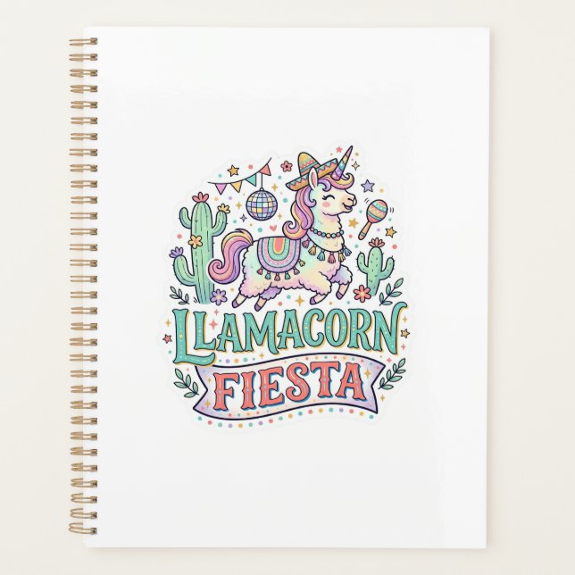 Unicorn Llamacorn Fiesta Premium Vector POD Artwor Planner (Front)