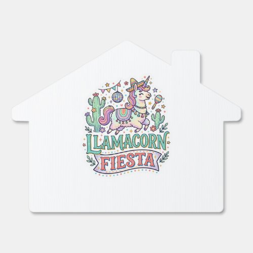 Unicorn Llamacorn Fiesta Premium Vector POD Artwor Sign