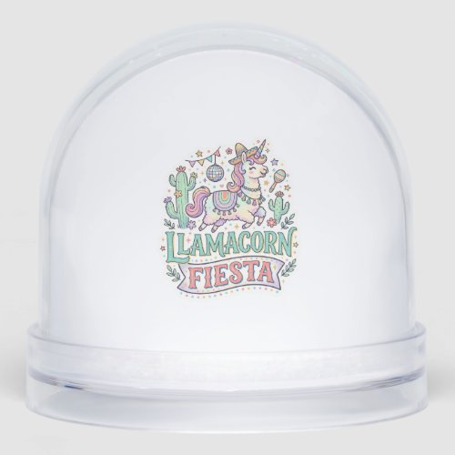Unicorn Llamacorn Fiesta Premium Vector POD Artwor Snow Globe