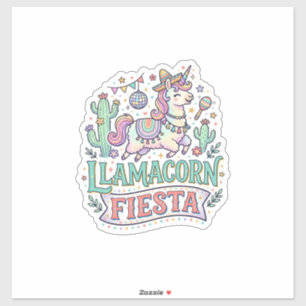 Unicorn Llamacorn Fiesta Premium Vector POD Artwor Sticker