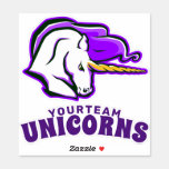 Unicorn Logo Custom  Fantasy Football Sticker at Zazzle