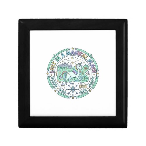 Unicorn Lost in a Magical Place Funny Print on Dem Gift Box
