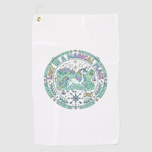 Unicorn Lost in a Magical Place Funny Print on Dem Golf Towel
