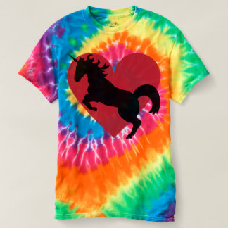 Unicorn love and tie dye coolness. t-shirt