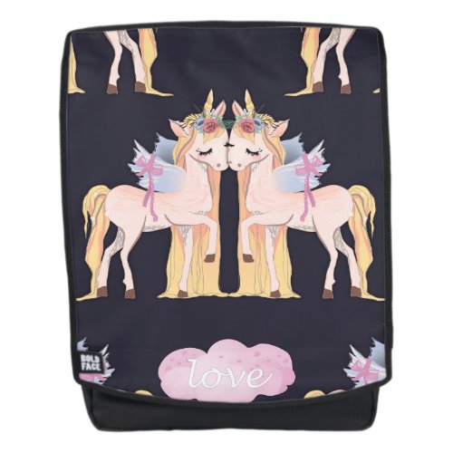 Unicorn Love Blue Backpack