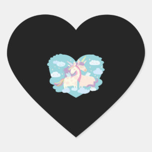 Unicorn Love Heart Sticker