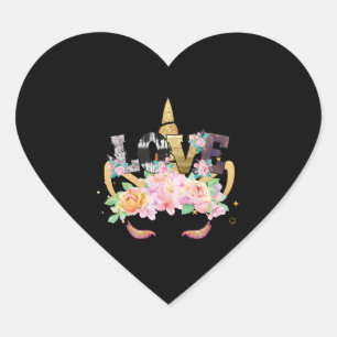 UNICORN LOVE HEART STICKER