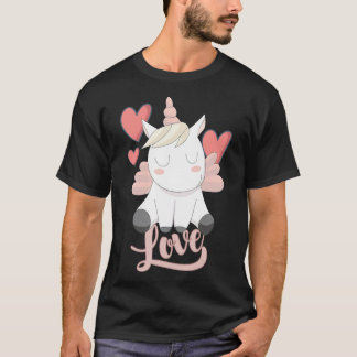 Unicorn Love Heart Valentines Day  for Women T-Shirt