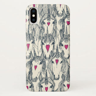unicorn love indigo pink pearl iPhone x case