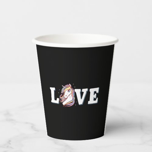 Unicorn love      paper cups