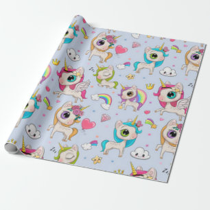 Unicorn Love Pattern Wrapping Paper
