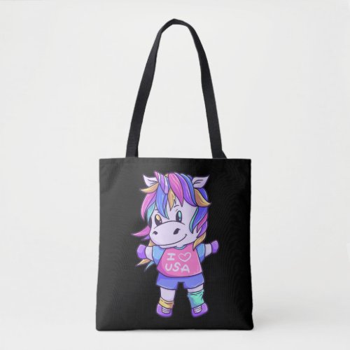 Unicorn Love USA Horse Unicorn Animal Tote Bag