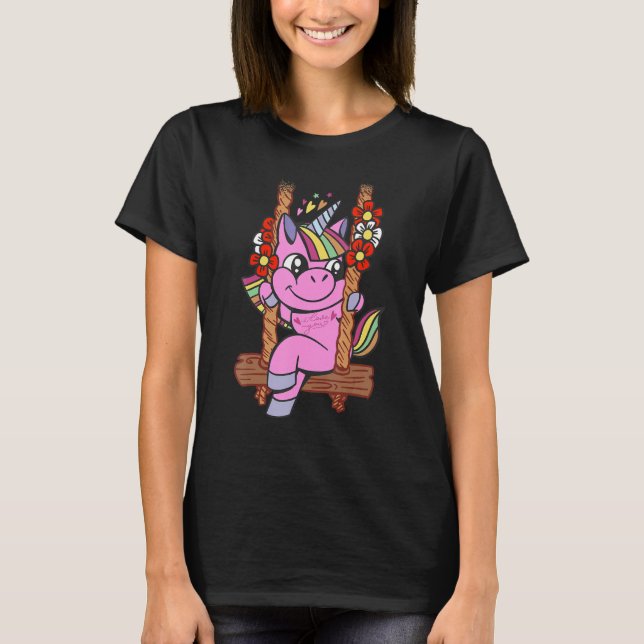 unicorn lover cute swinging T-Shirt (Front)