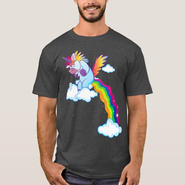 Unicorn Lover Gift Funny Rainbow Pooping Unicorn T-Shirt (Front)