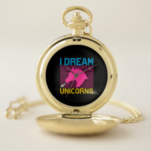Unicorn Lover Gift I Dream of Unicorns Pocket Watch