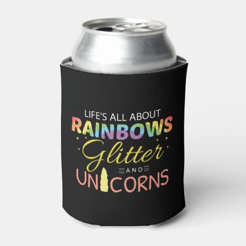 Unicorn Lover Gift Idea Rainbows Glitter Unicorns Can Cooler