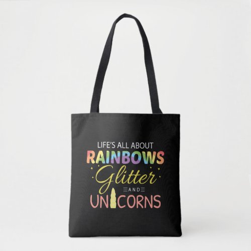 Unicorn Lover Gift Idea Rainbows Glitter Unicorns Tote Bag