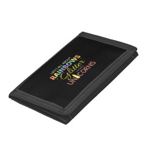 Unicorn Lover Gift Idea Rainbows Glitter Unicorns Tri-fold Wallet
