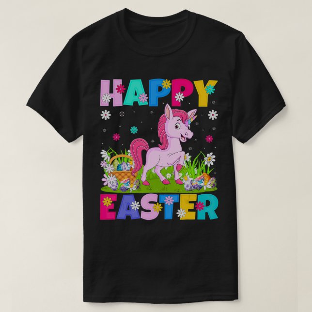 Unicorn Lover Happy Easter Bunny Unicorn Easter Su T-Shirt (Design Front)