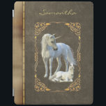 Unicorn Lover Leather Book look Bronze iPad Smart Cover<br><div class="desc">This design may be personalized in the area provided by changing the photo and/or text. Or it can be customized by choosing the click to customize further option and delete or change the color of the background, add text, change the text color or style, or delete the text for an...</div>
