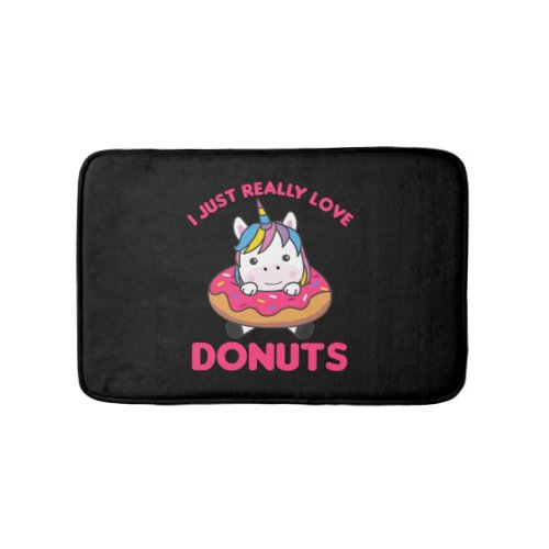 Unicorn Loves Donuts Unicorns Are Pink Bath Mat
