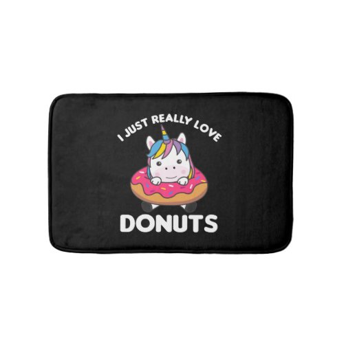Unicorn Loves Donuts Unicorns Are Pink     Bath Mat
