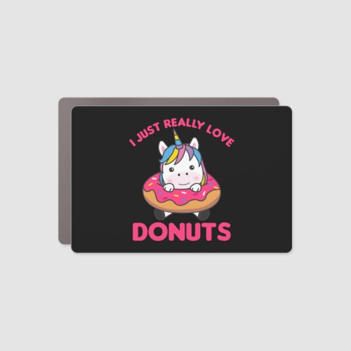 Unicorn Loves Donuts Unicorns Are Pink Car Magnet