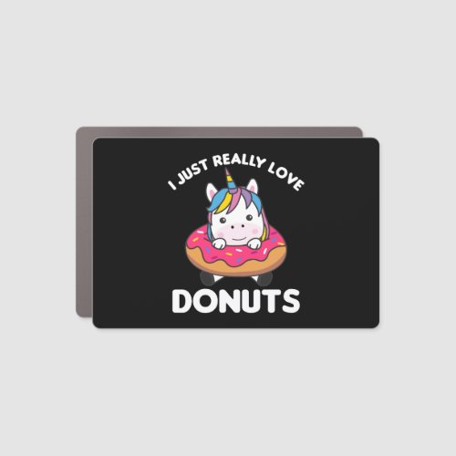 Unicorn Loves Donuts Unicorns Are Pink Car Magnet