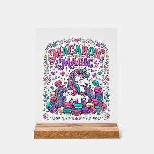 Unicorn Macaron Magic Colorful Marketplace Artwork Acrylic Sign