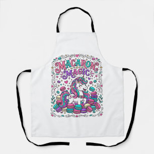 Unicorn Macaron Magic Colorful Marketplace Artwork Apron