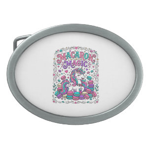 Unicorn Macaron Magic Colorful Marketplace Artwork Belt Buckle