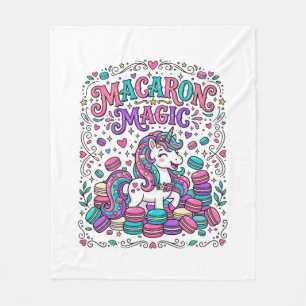 Unicorn Macaron Magic Colorful Marketplace Artwork Fleece Blanket