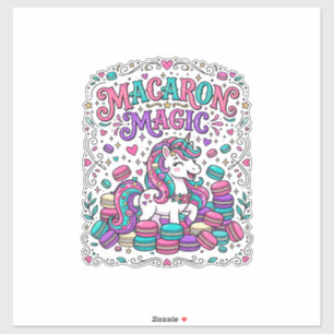 Unicorn Macaron Magic Colorful Marketplace Artwork Sticker