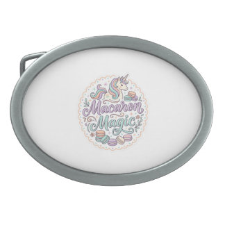 Unicorn Macaron Magic Whimsical T-Shirt Design_1 Belt Buckle