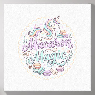 Unicorn Macaron Magic Whimsical T-Shirt Design_1 Canvas Photo Tile