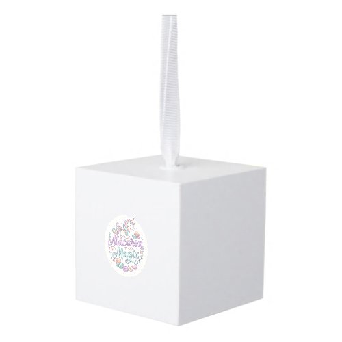 Unicorn Macaron Magic Whimsical T-Shirt Design_1 Cube Ornament