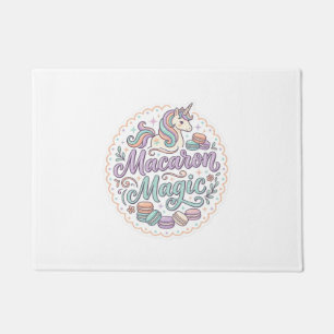 Unicorn Macaron Magic Whimsical T-Shirt Design_1 Doormat