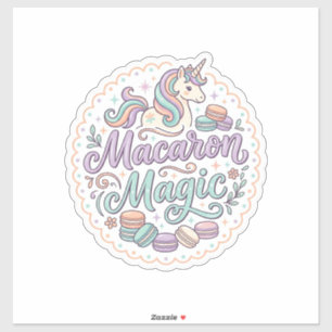 Unicorn Macaron Magic Whimsical T-Shirt Design_1 Sticker