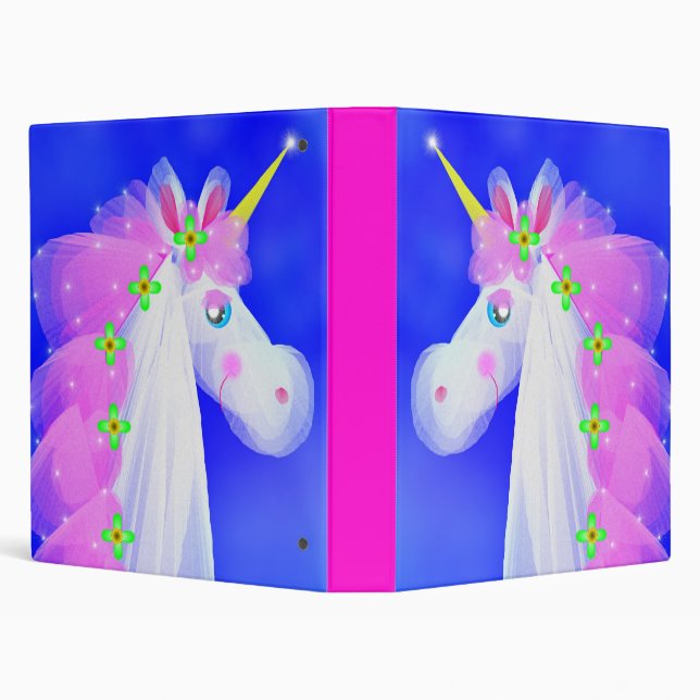 Unicorn Magic 3 Ring Binder (Background)