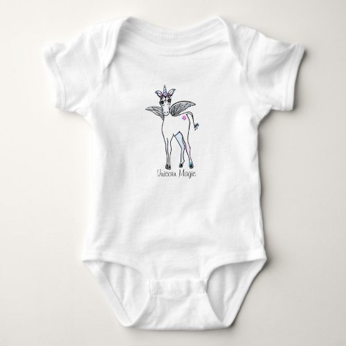 Unicorn magic baby bodysuit