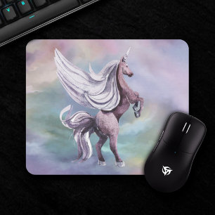 Unicorn Magic Colorful Pastel Fantasy Watercolor Mouse Pad