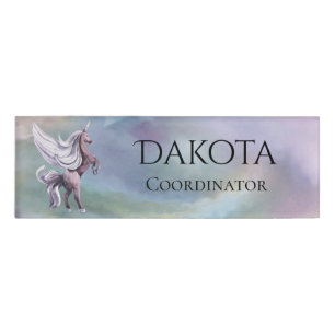 Unicorn Magic Colorful Pastel Fantasy Watercolor Name Tag
