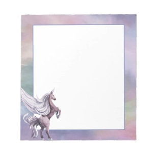 Unicorn Magic   Colorful Pastel Fantasy Watercolor Notepad