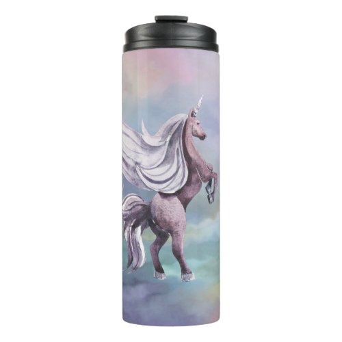 Unicorn Magic  Colorful Pastel Fantasy Watercolor Thermal Tumbler