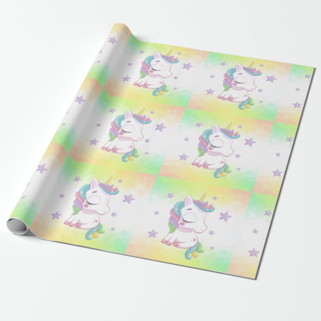 Unicorn magic flying horse magical unicorns fly wrapping paper (Unrolled)