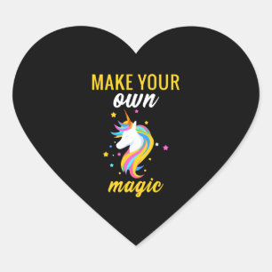 unicorn magic heart sticker